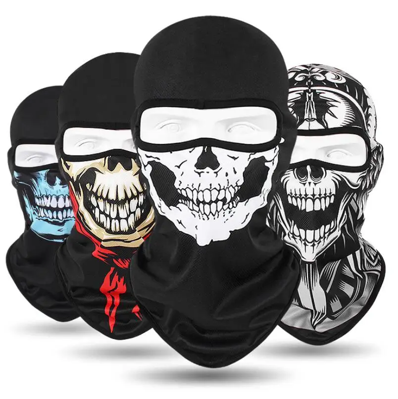 Breathable quickly-dry Outdoor cycling full face cover protective skeleton Ghost mask motorcycle Bicycle Helmet liner hat