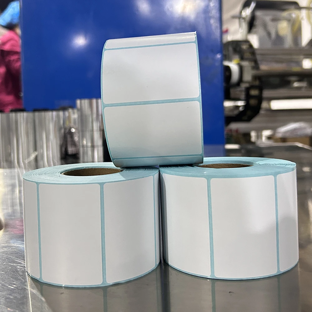 90x60 mm 500 sheets Eco Factory Price Blank White Thermal Label Paper Rolls For Thermal Printer