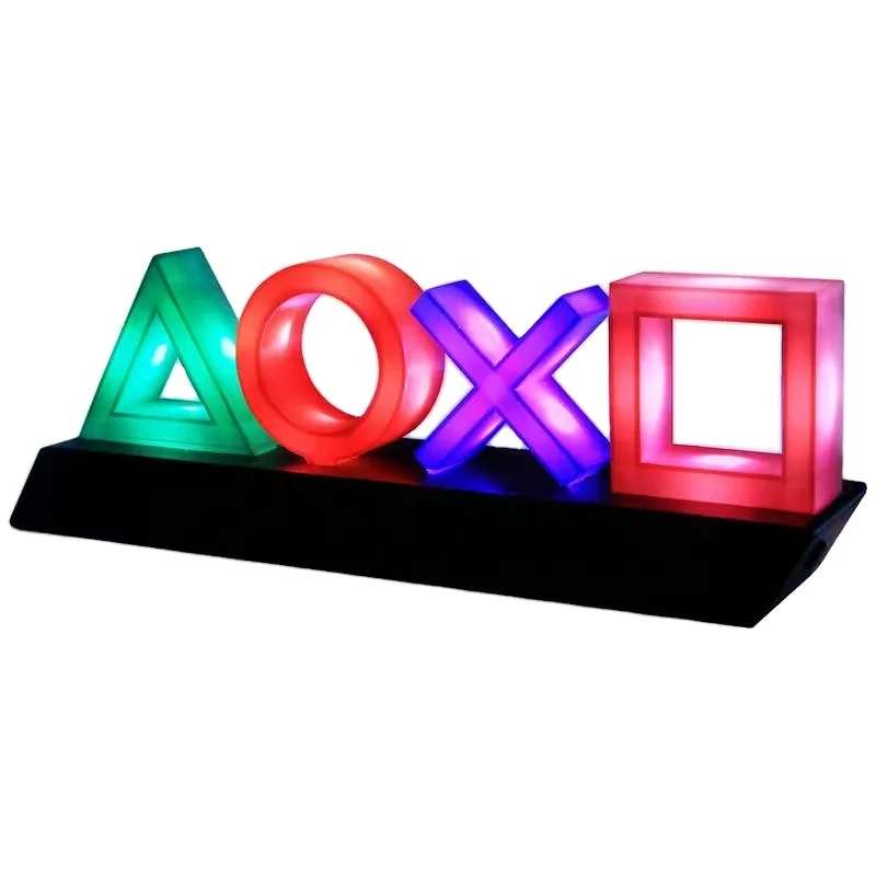 Factory Price Ps4 Ps5 Usb Lamp Rechargeable Game Icon Lamp Neon Sign Game Control Voice Control Music Reactive Led Decor Lamp