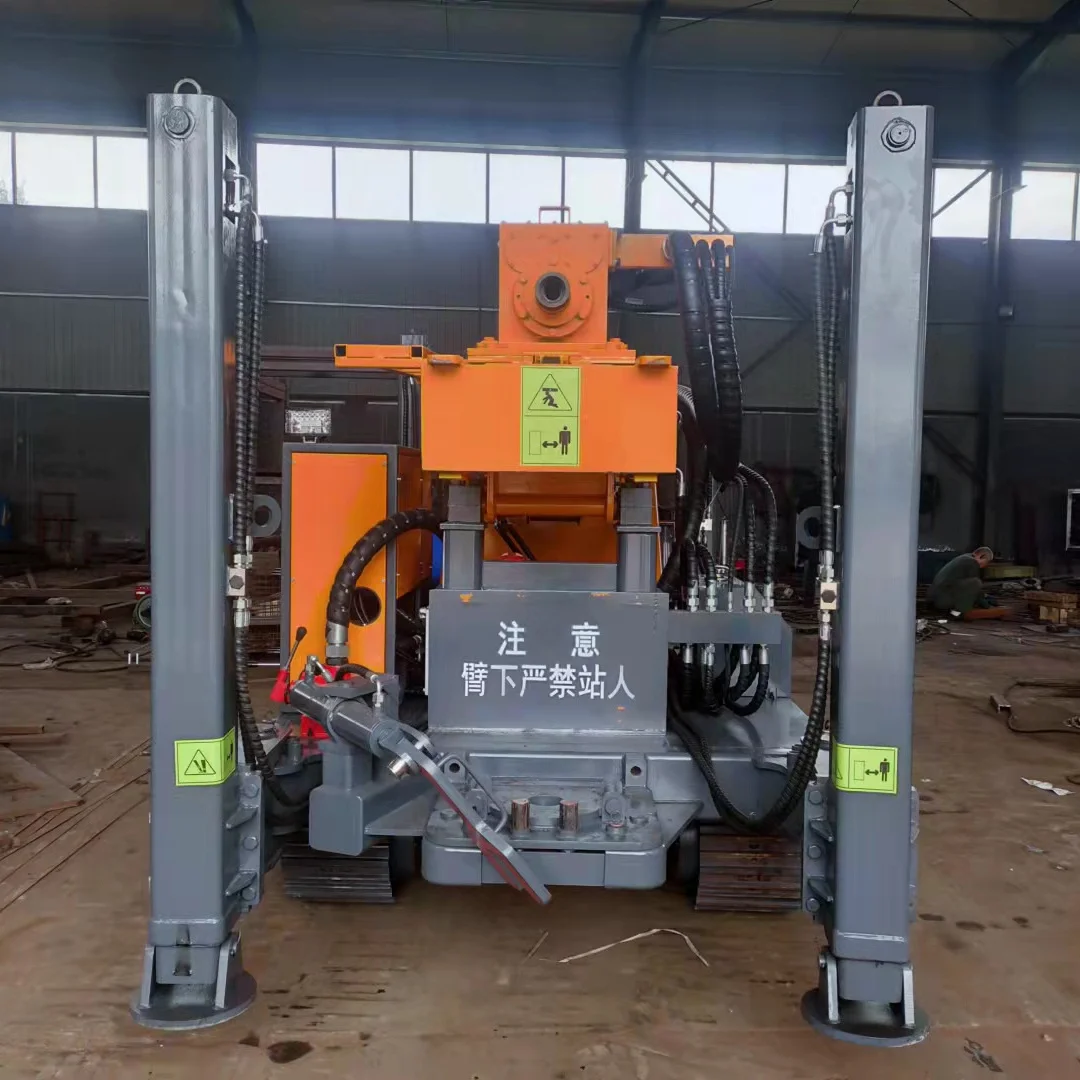 China crawler mounted diesel engine driven borehole DTH pneumatic water drilling rig machine well drilling rig mining machinery