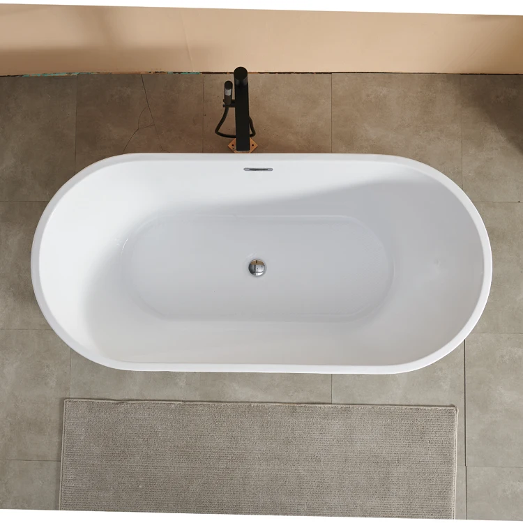 Hot Sale Customization Modern Simple Indoor Hotel Bathroom Acrylic Freestanding Bathtub