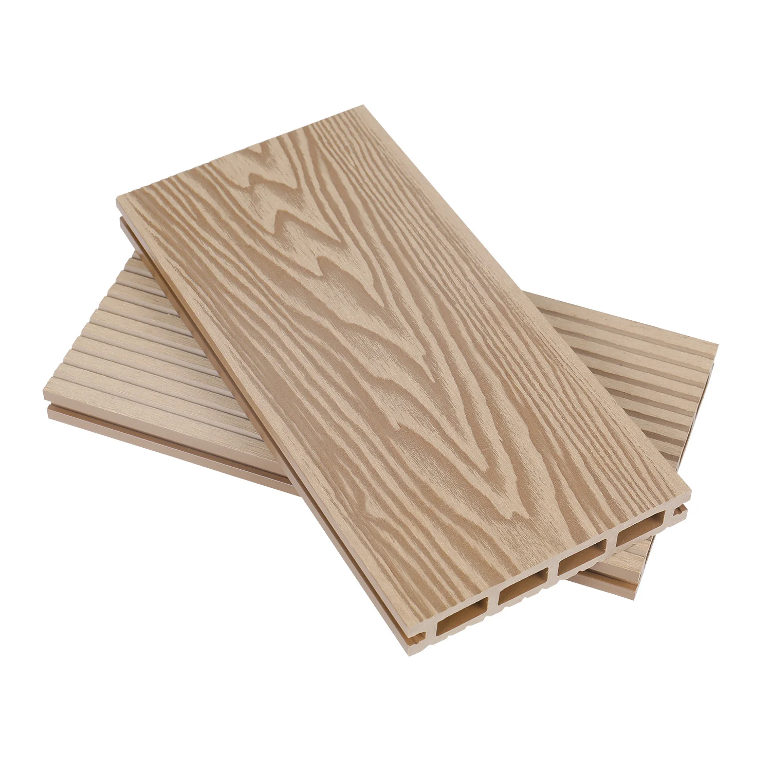 Hollow Wood Plastic Composite Decking 3D Wood Grain Embossed WPC Decking Planks Outdoor Wood Garden Swimming Pool Floor