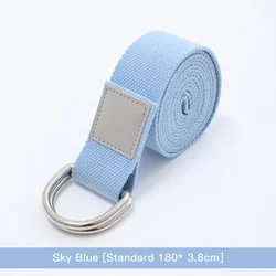 Fitness Equipment D Ring Yoga Cotton Strap Non-Toxic Cotton Iyengar Yoga Stretch Belt Band