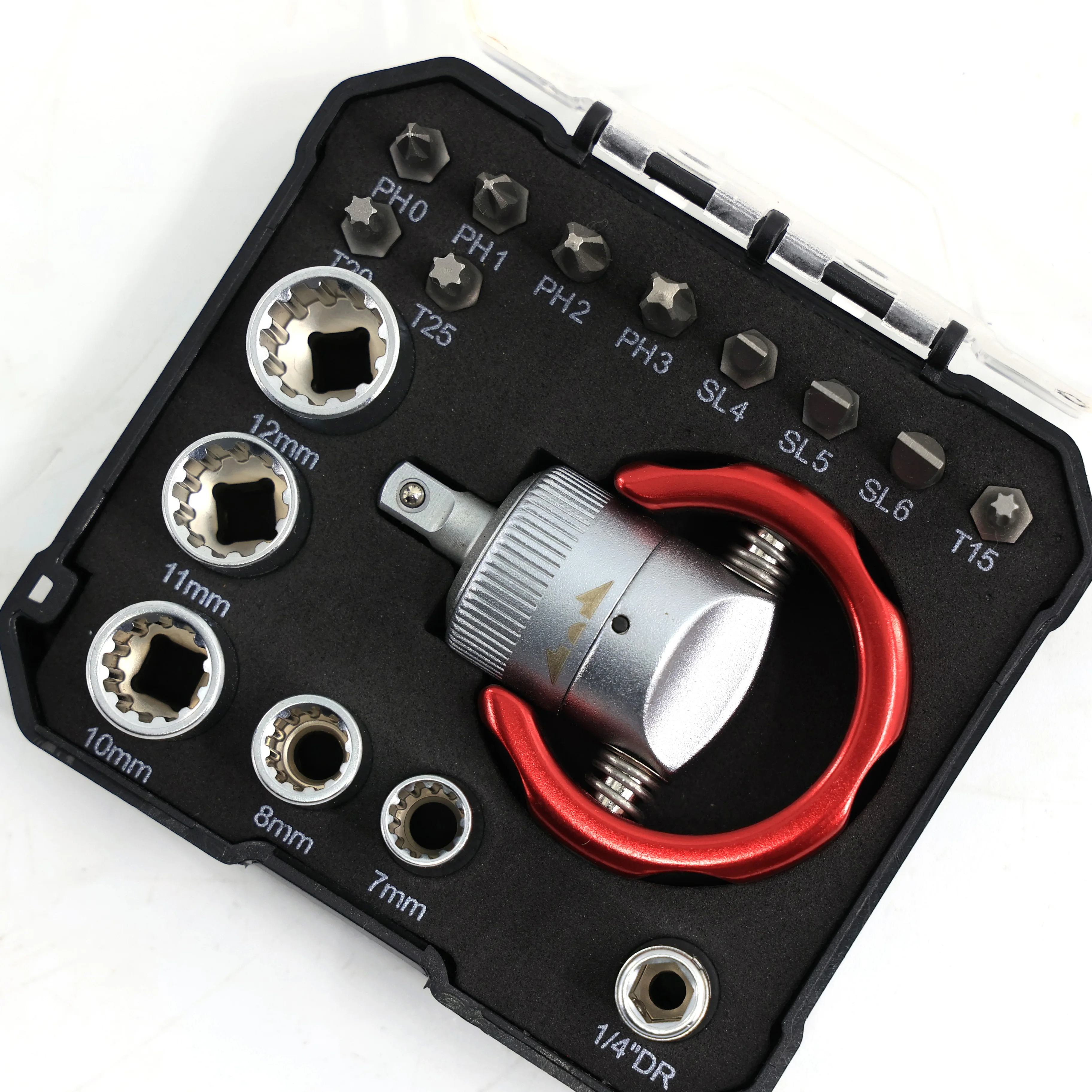 17PCS Slotted Phillips Torx Bit Ratcheting Screwdriver kit Multi bits socket Screwdriver set with Adaptor