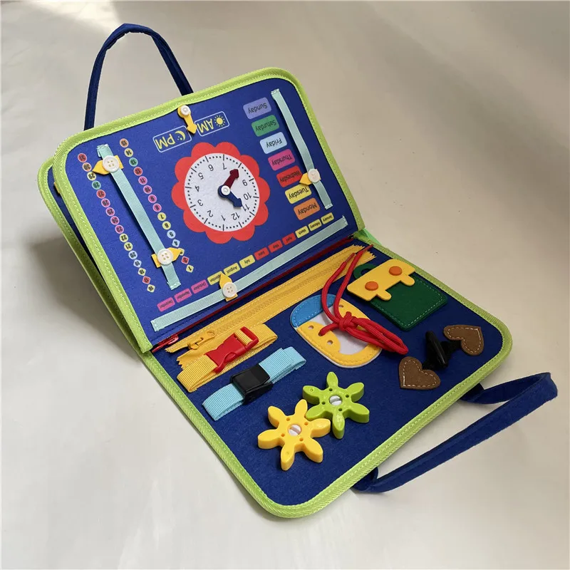 2022 new design Felt Early Educational Montessori Toys Busy Board For Baby