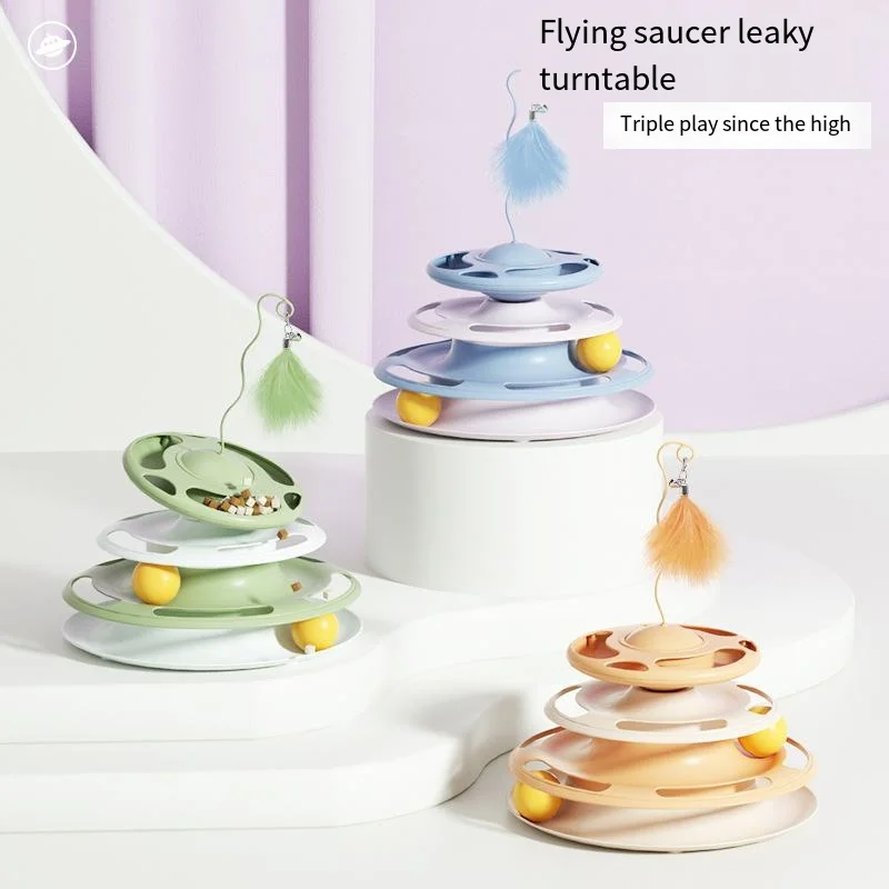 Cat flying saucer turntable toy Cat play table puzzle interactive spillable turntable pet fun cat toy