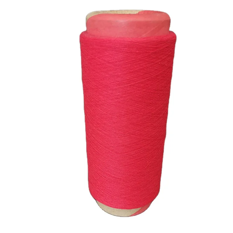 Прямая продажа с фабрики 2021, красная переработанная пряжа OE 21s для вязания, 70% полиэстер, 30% хлопок