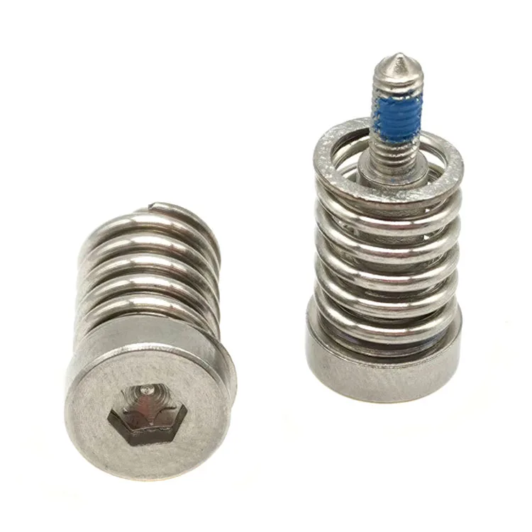 Customized non-standard stainless steel hexagonal groove with spring combination hardware screws