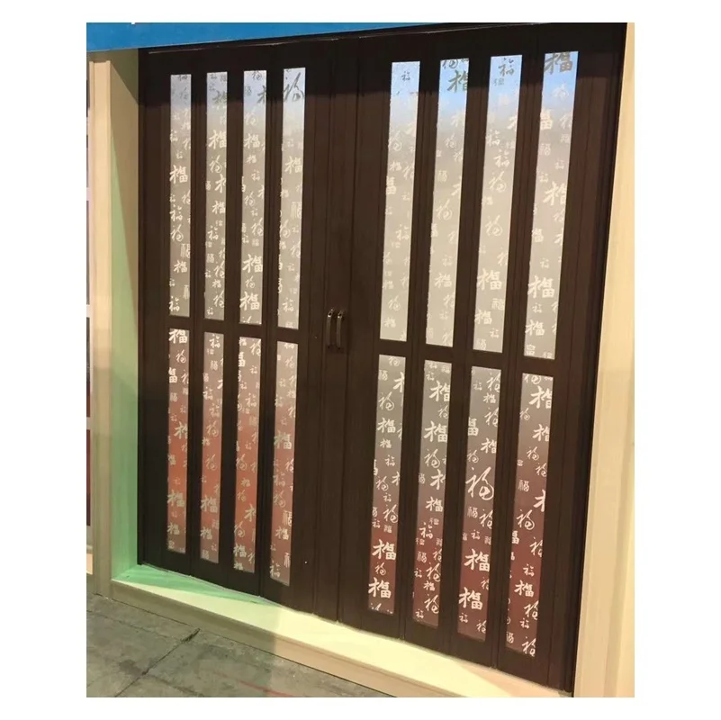 Top quality soundproof PVC sliding accordion folding interior door for bathroom