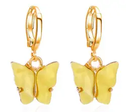 Newest Candy Color Earrings Sweet Little Butterfly Dangle Earrings Beautiful and novel