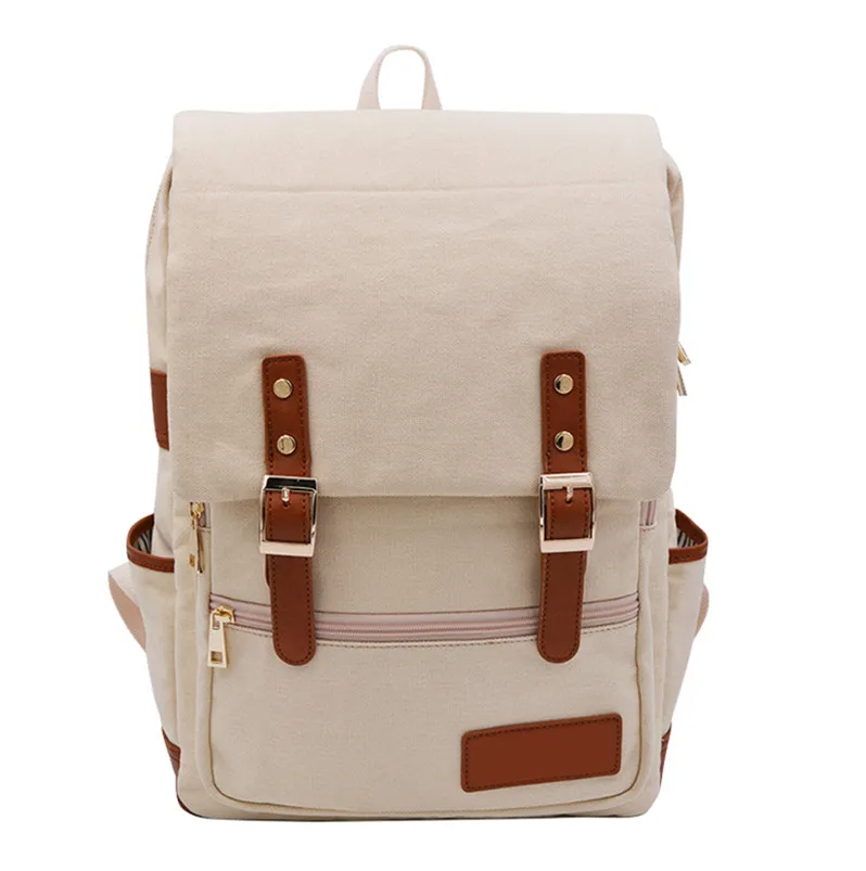 Guangdong factory custom high quality canvas school backpack big capacity backpack casual rucksack backpack for girls boys