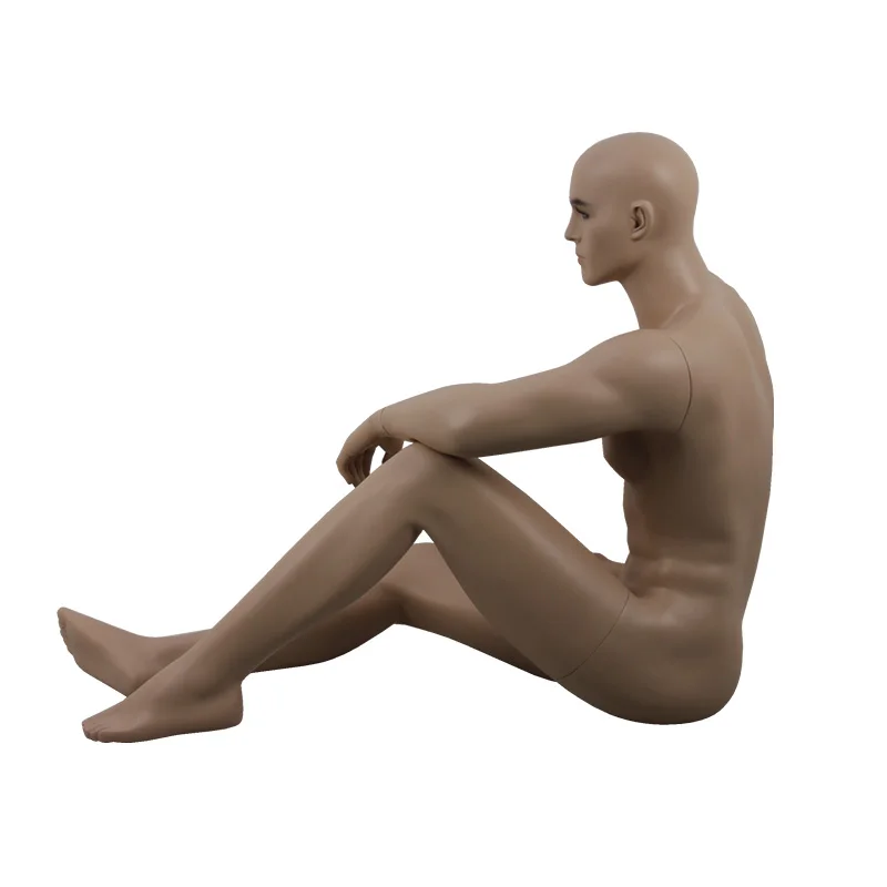 new design european size sitting naked mature male mannequin