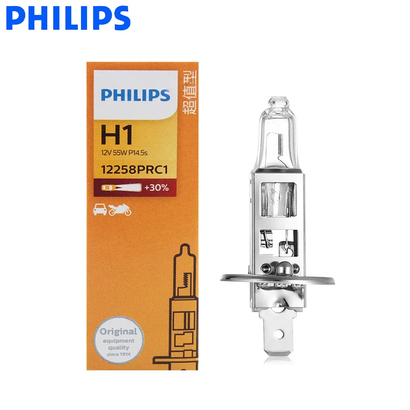 Philips  H1 12258 PR 12V 55W P14 ECE Approve Original Quality Car Headlight Standard Bulbs Halogen Lamps 12258 5s C1, 1X
