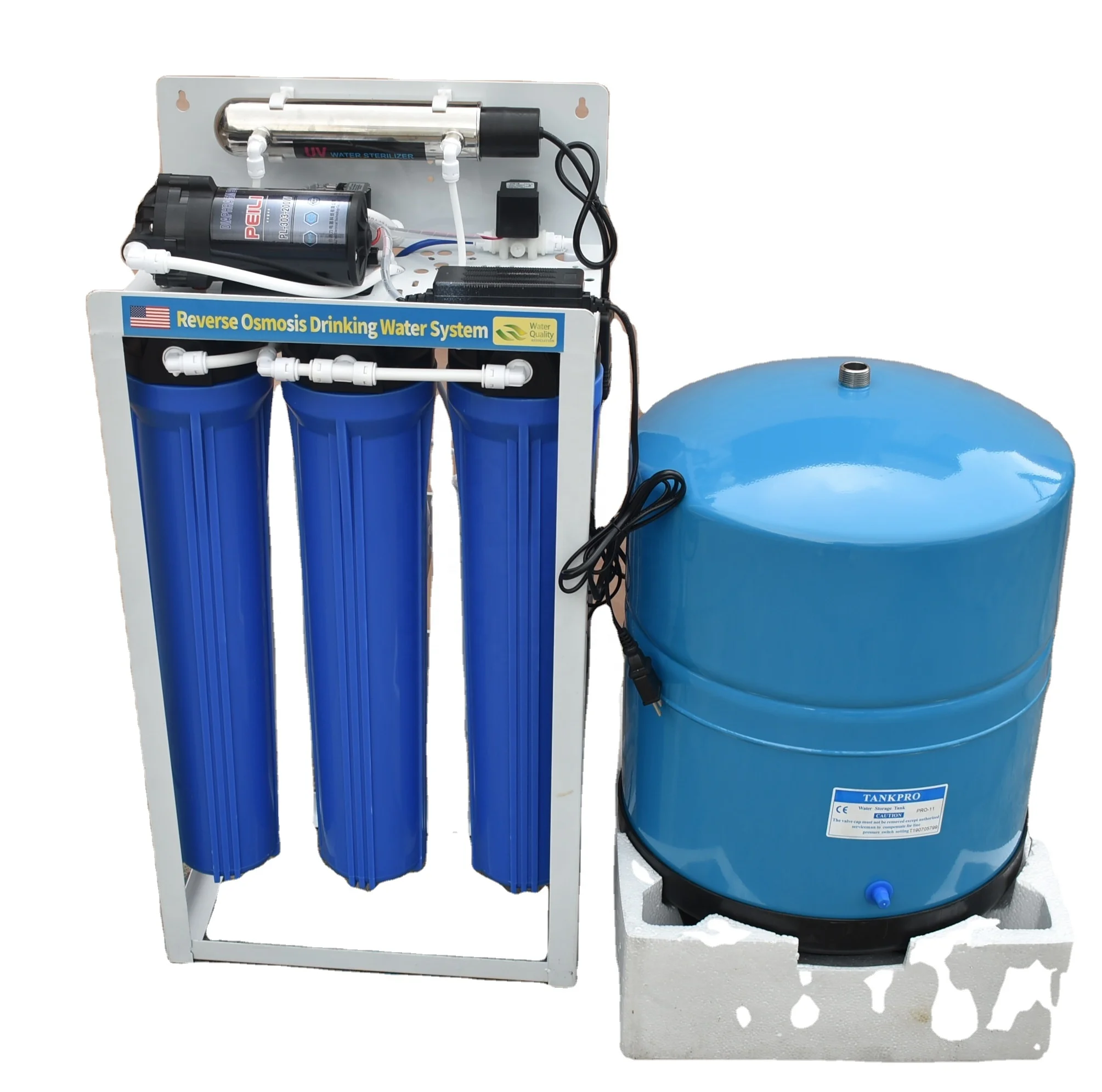 Commercial 6 stages reverse osmosis water purifier 400gpd 500gpd 600gpd 800gpd ro system with uv