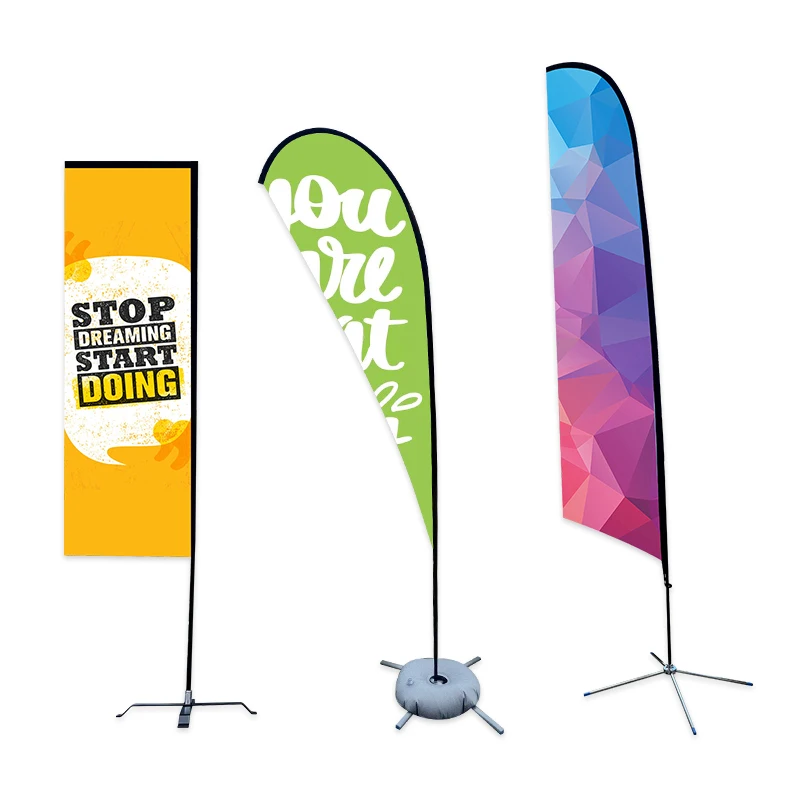 Hot Sale Advertising Ball Bearing Metal Rotating Banner Stand Flying Banner Pole Banner Stand