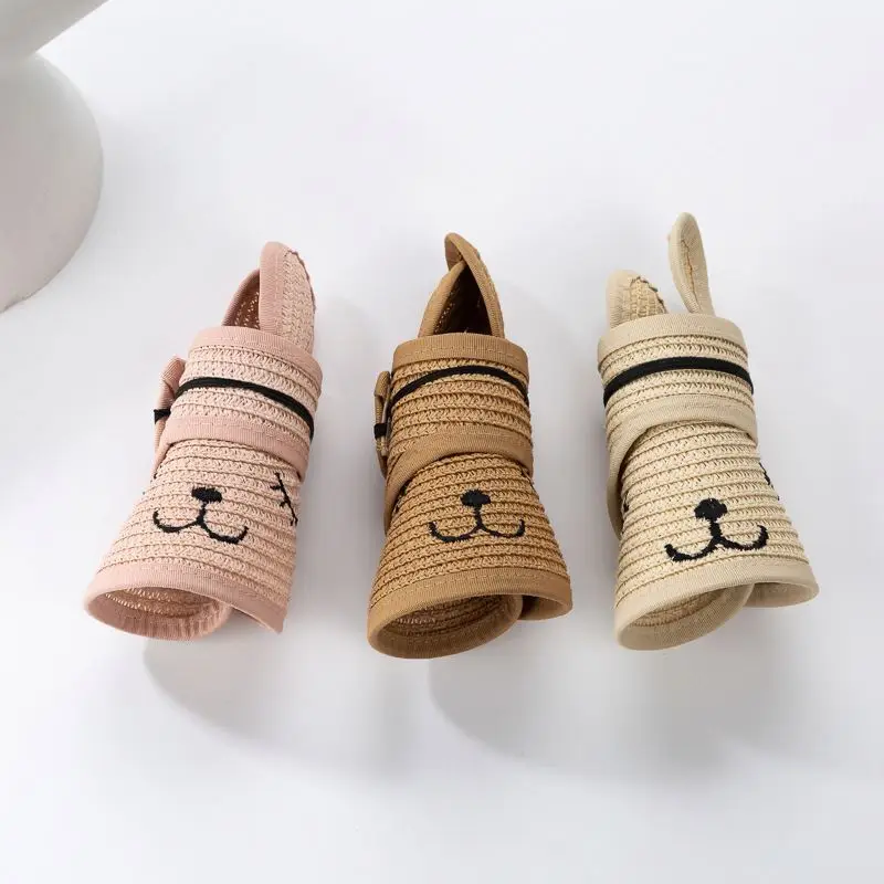 Summer Baby Boys Girls Beach Sun Visor Hat UV Protection Adjustable Packable Kids Toddler Straw Sun Hat