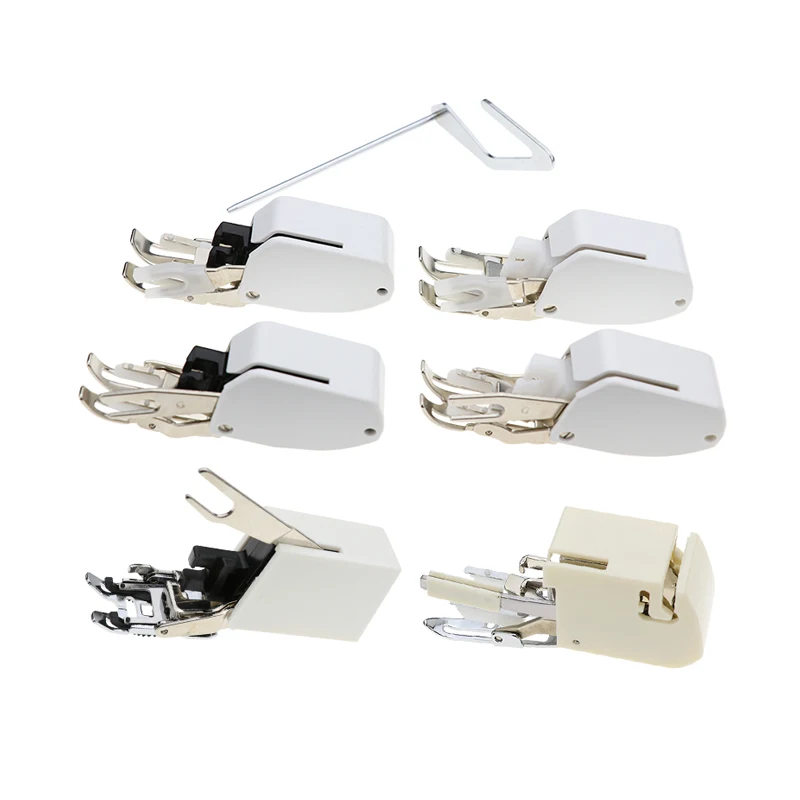 Household multi-functional synchronous feed press foot with guide bar with knife lock press foot embroidery disc pleating