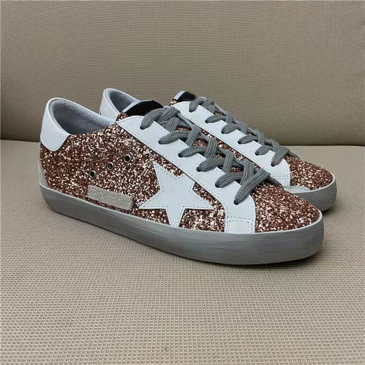 Goldens Superstar Sneakers Italian Craft With Metal Lettering Star Logo Gooses Women Small Dirty Deluxe Brand Shoes Mens Shoes