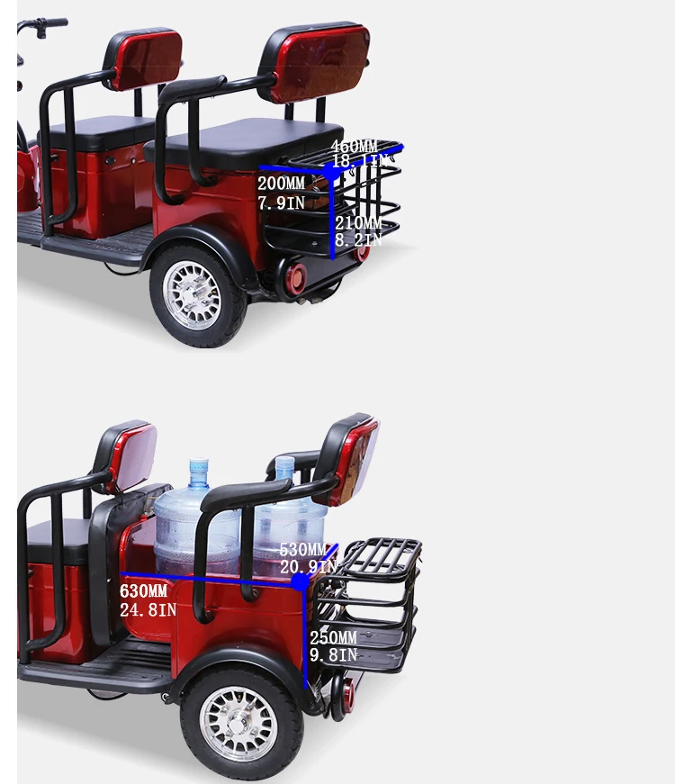 New Style 600W high power 48V 20AH 32AH 3 wheel paseador triciclo eletrica adulto Electric tricycle For adulto