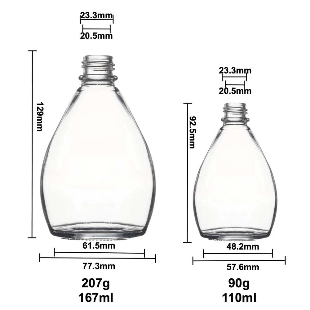 Berlin Packaging Water Drop Shape Coffee Tea Bottles 100ml 150ml Drink Juice Milk Beverage Wine Glass Flask Bottle