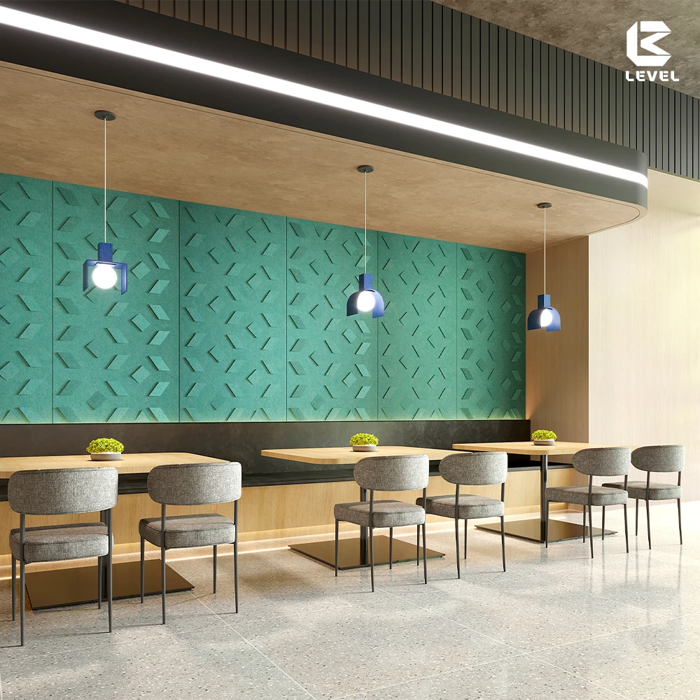 Good Quality Material 600mm*600mm*9mm/12mm PET Acoustic Felt Panels for Decorative