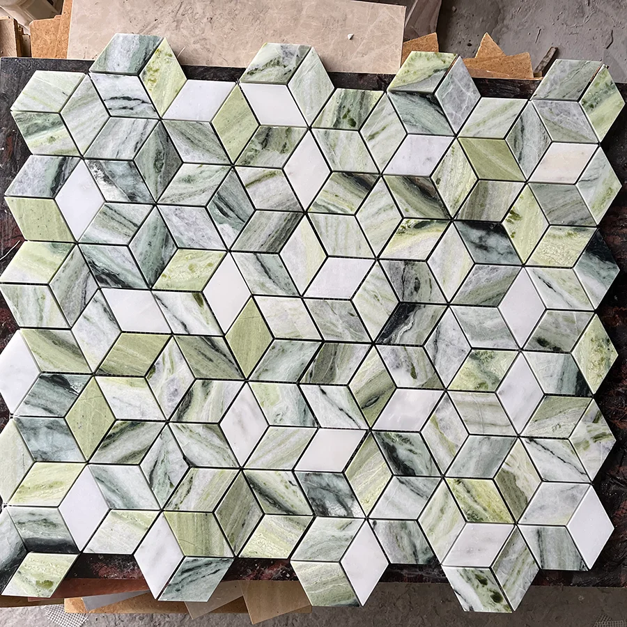 Green Marble Mosaic Bathroom Glass Mosaic Sale CLASSIC OEM Customized Wall Style Surface Graphic