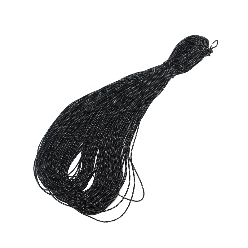 OEKO TEX wholesale round black elastic rope custom 1mm 2mm 4mm 8mm 10mm shock absorbing bungee cord