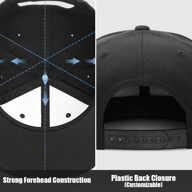 Custom Patch Label Embroidery Print Logo Hip Hop Snapback Cap, Flat Brim Fashion Snapback Hats Vintage Baseball Cap