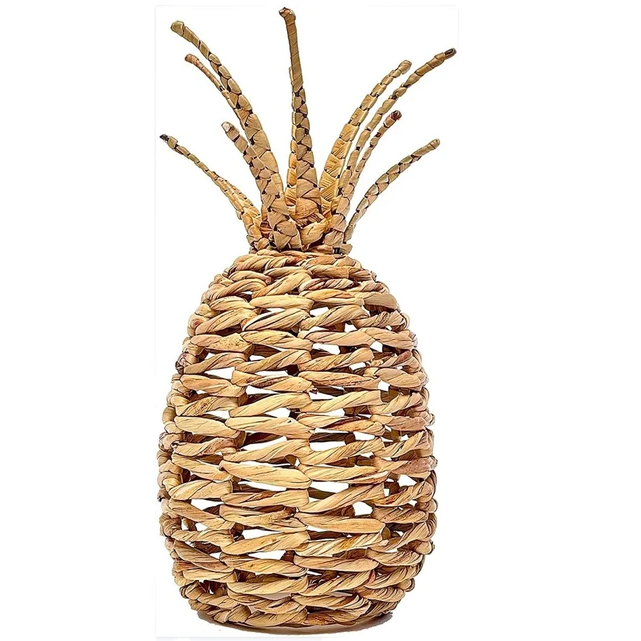OEM Handmade Water Hyacinth Basket Pineapple Natural Seagrass Wicker Home Decor for Living Room  Kitchen Office