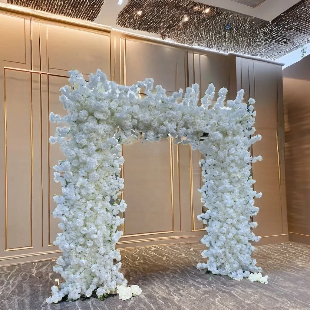 SN-WD40 2024 New design wedding event decoration Heart Horn flower arrangement silk artificial wedding flower arch wedding