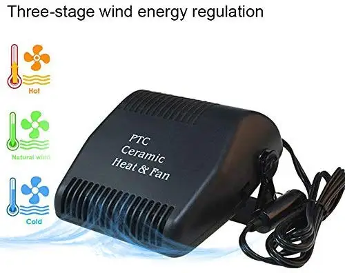 Portable Car Heater, 2 in 1 Fast Heater Cooling Fan, 12V 150W Car Heater Car Windshield Defogger