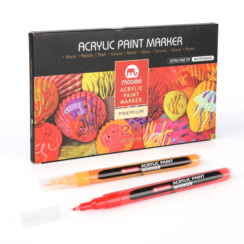 MOBEE P-967A-20 acrylic paint marker stable quality multicolor drawing OEM ODM Available Factory Price acrylic marker pen