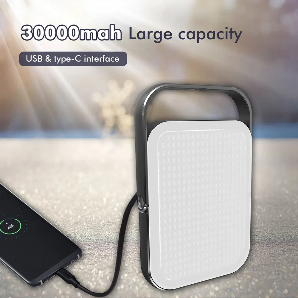 Светодиодный фонарь для кемпинга с зарядкой от USB 30000 мА · ч