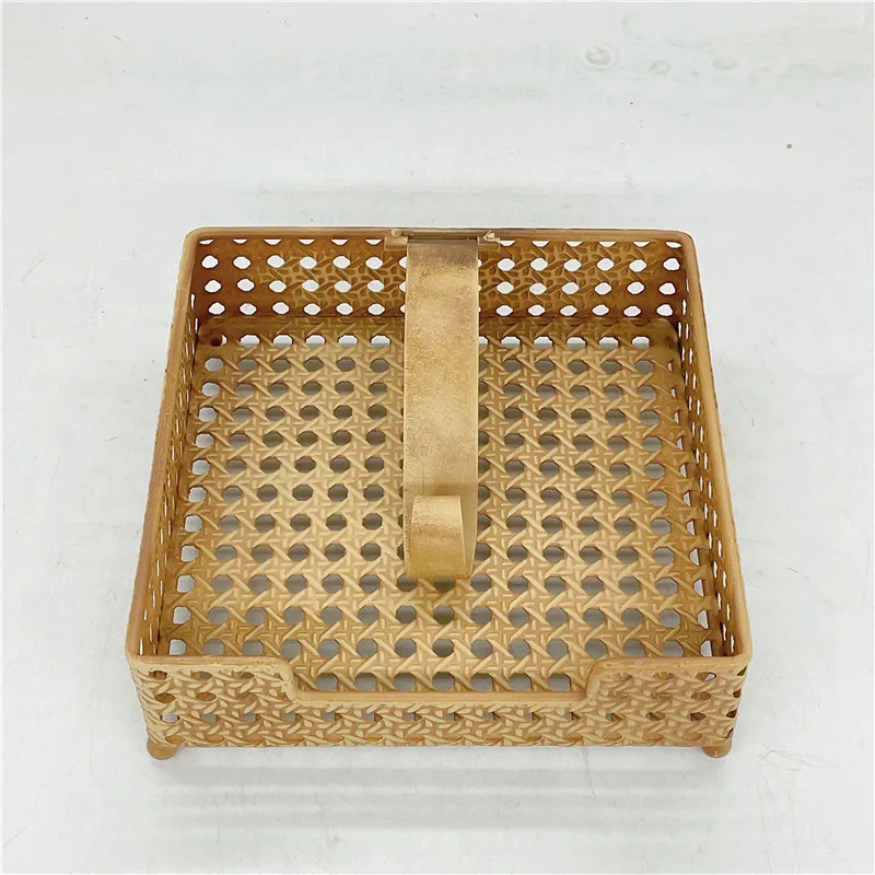 Tissue Box Napkin Holder Plexiglass Tissue Holder Wholesale Custom Printed Square Rattan Like Napkin Holder Centerpiece