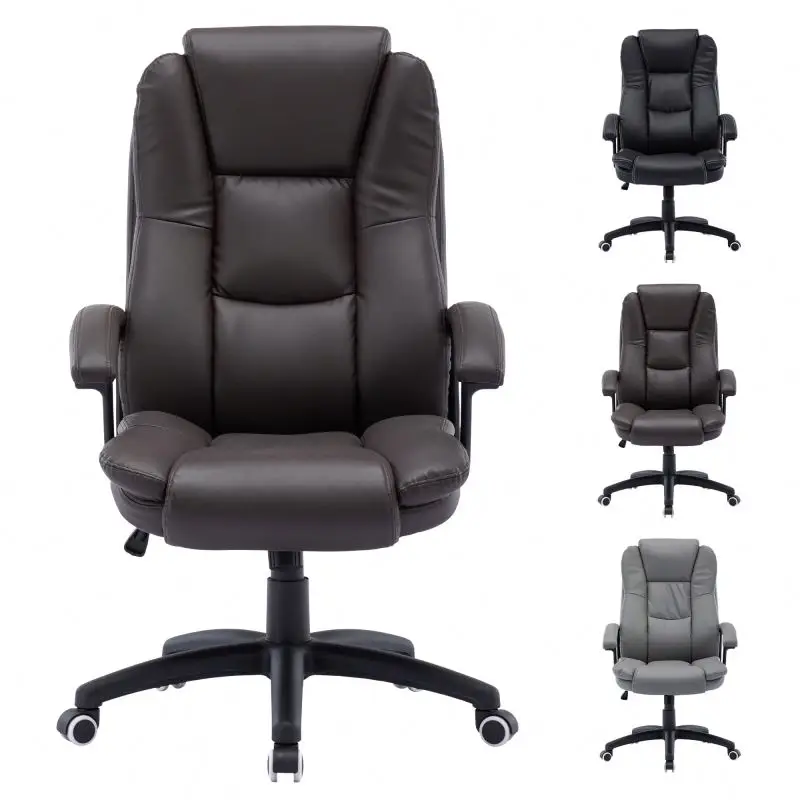 UK Racing Elite Boss Car Adjustable Soft Leather Design Cool Black Strengthen Stable Aluminum Office Chair