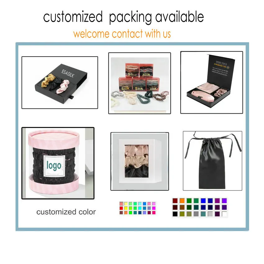 Fashion all-match different design patterns plain silk skinny hair ties scrunchies