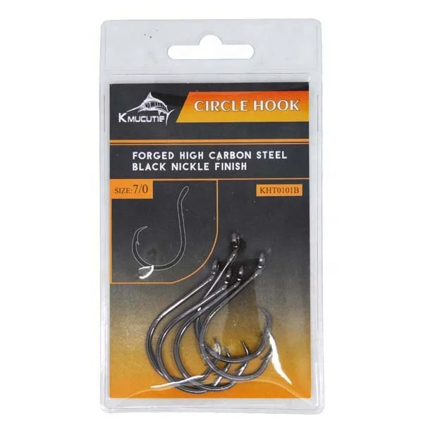 Offset Jig Black Nickle High Carbon Steel Tuna Salmon Bass Fishing Hook 6/0 7/0 8/0 Circle Hooks