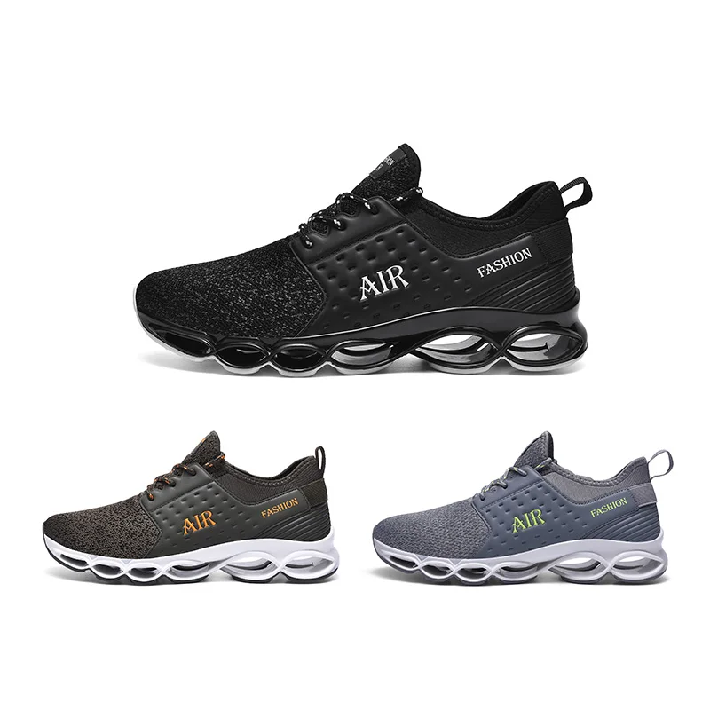 
Fast Shipping Knitting Fabric Men Shoes Sneaker Breathable men Trail Running Shoes Manufacturer In China 