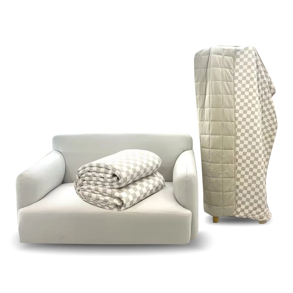 Quilted Bamboo Cotton Adult Blanket Thick Comfortable Bed Blankets with 2.5 tog Plain Pattern Warm Blankets Winter For Babies