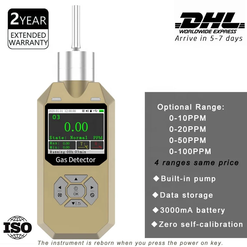 Handheld pumping type Ozone O3 gas meter for Ozone generator