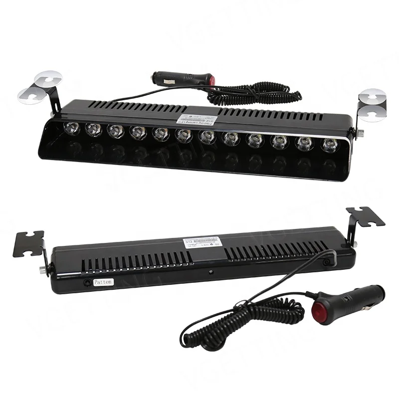 Super Bright 12 LED Strobe Lights Car Interior Front Windshield Warning Flashing Beacons Emergency Lamp Auto Accessories