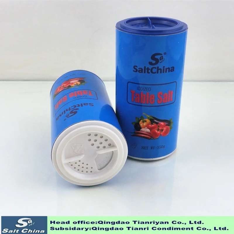 High purity Table salt with ajustable shaker Iodized salt 700g ,500g  in paper box  Low sodium salt OEM