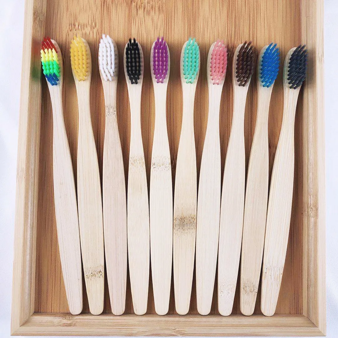 
Wholesale Natural Eco-Friendly Colorful Soft Bristles Bamboo Toothbrush Biodegradable Charcoal Bristle Toothbrush 