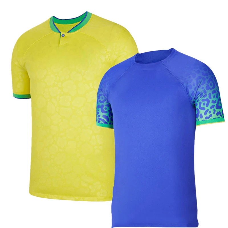 Wholesale Sport Soccer Uniform Brazil Jersey 2022 Soccer Wear Sweat-wicking Soccer Jersey