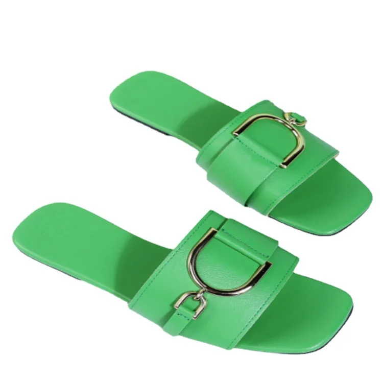 2024 New Design Fashion Outdoor Flat Sandals Wholesale Europe And America Hot Sale Ladies Summer Shoes Slippers For Women