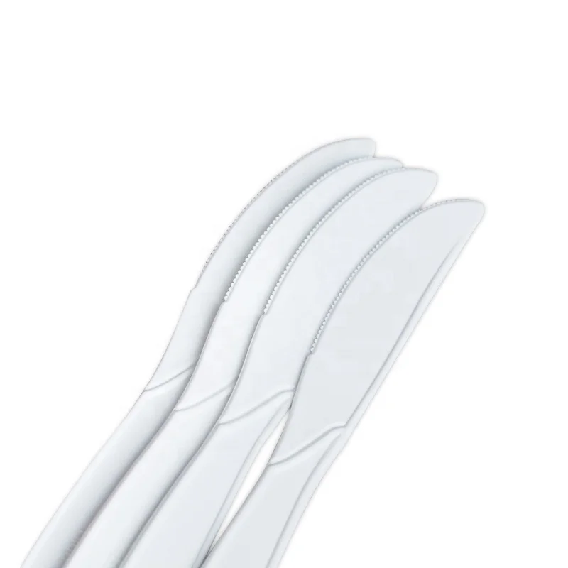 2020 wholesale sale disposable cornstarch ecofriendly white  cutlery knife for party