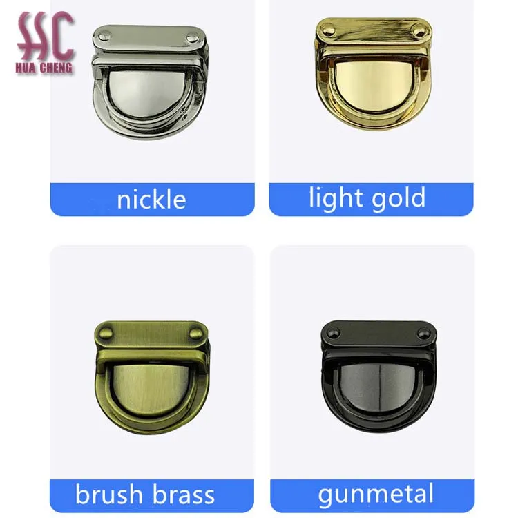 Traditional metal zinc alloy push lock metal bag lock for handbag hardware decoration bag lock