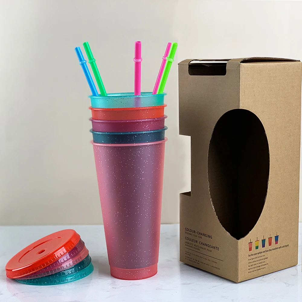 BPA Free 16oz 24 oz Reusable wedding Party supplies custom gift Glitter cold cups