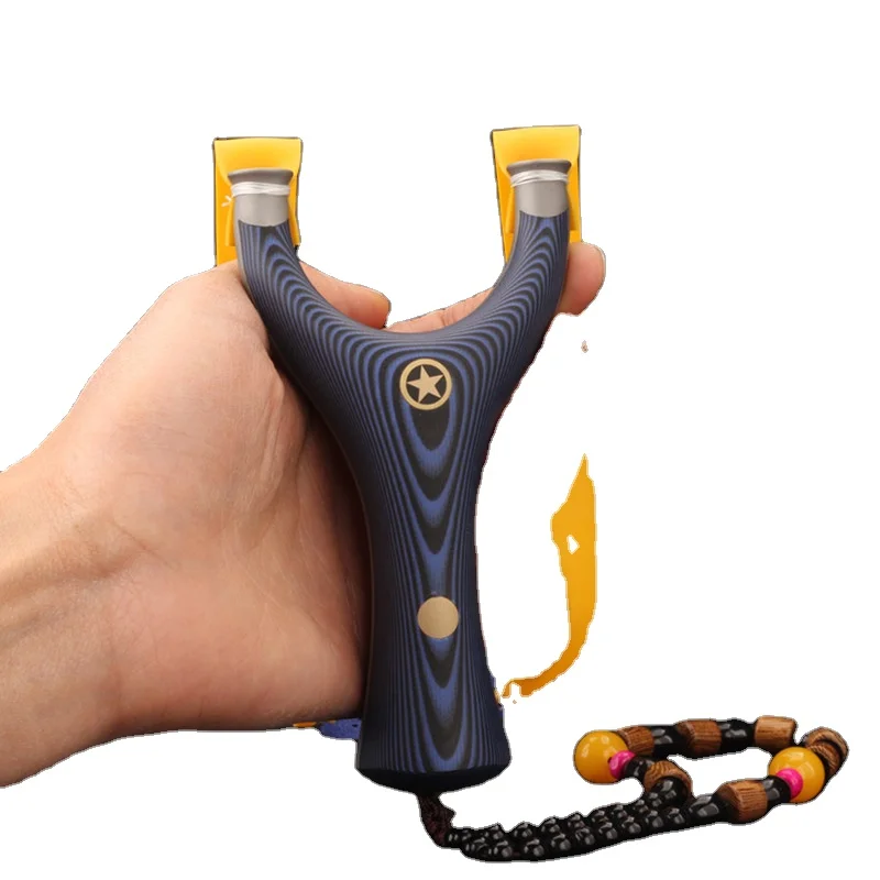 Рогатка G10 из титановой стали, ваза с пятью звездами, вилка Летающая тигр, плоская кожаная катапульта, уличная стрельба, 2021