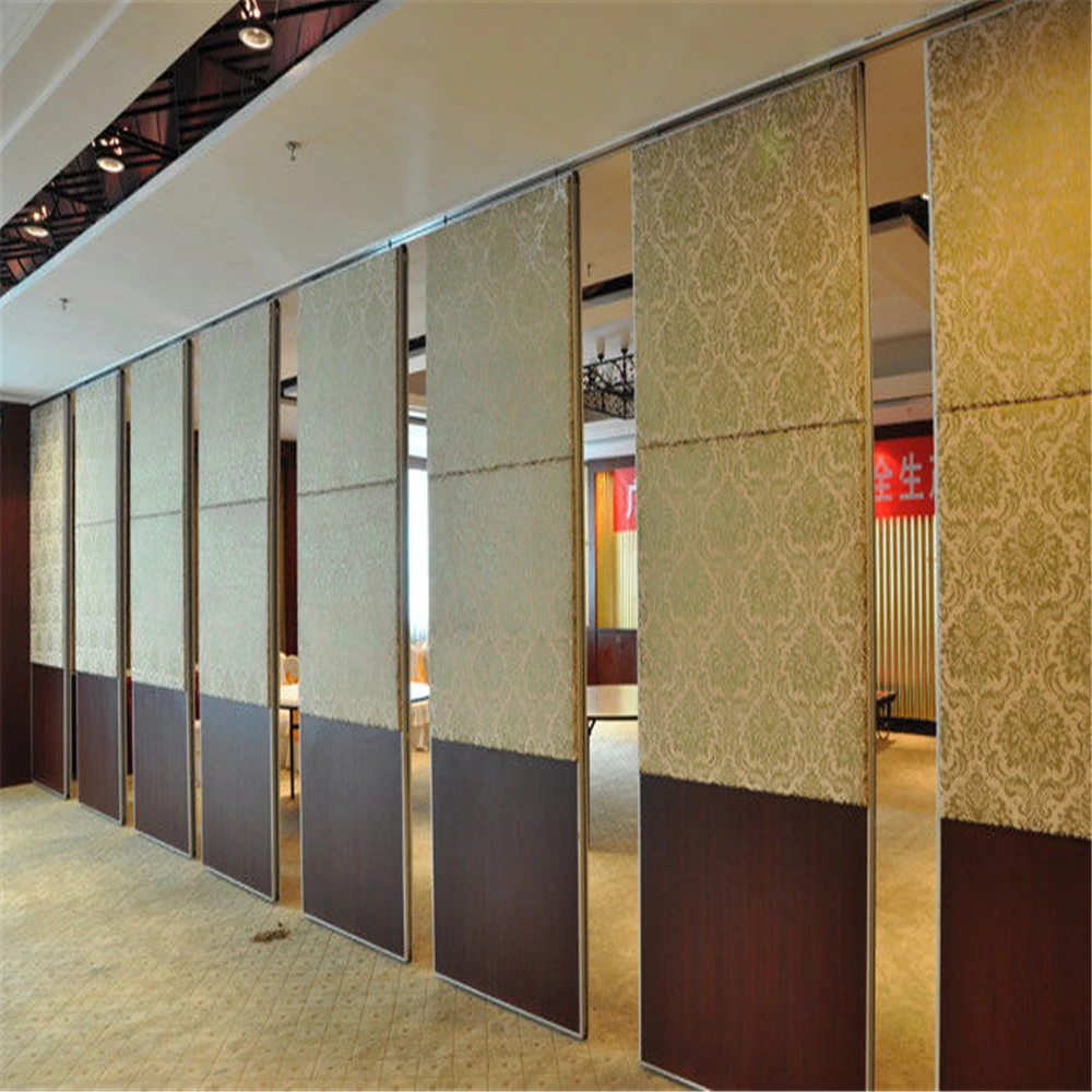 wooden sliding walls room divider removable folding partition acoustic panel moving wall